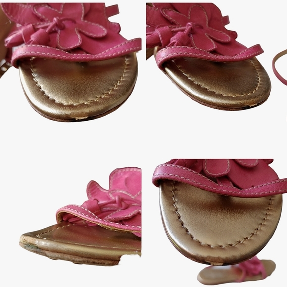 The Original Car Shoe by Prada Pink Floral Leather Sandals - Picture 8 of 12